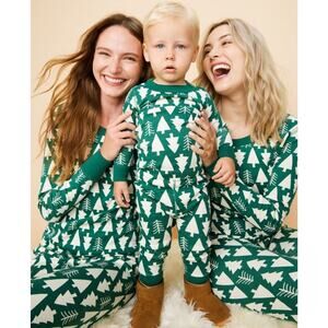 Hanna Andersson Pajama Set Womens Sz Large Organic Holiday Christmas Trees